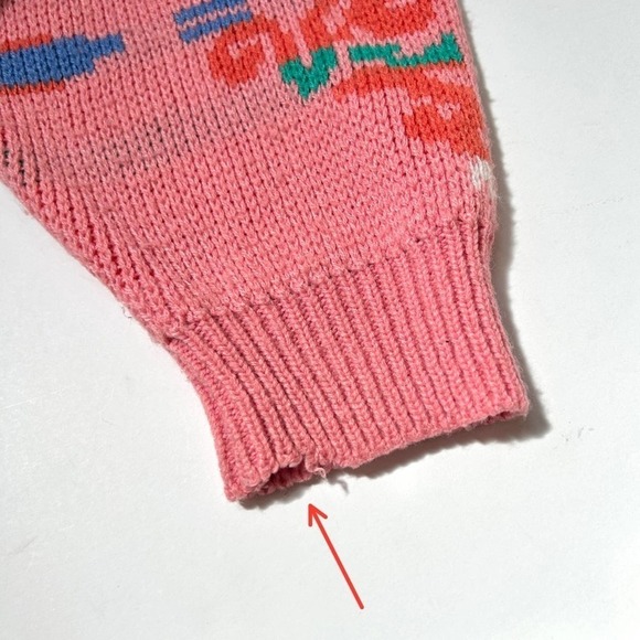 Vintage Pink 80s 90s Lindsay Gray Cardigan Sweater Made in Korea, Size Medium - Picture 14 of 14